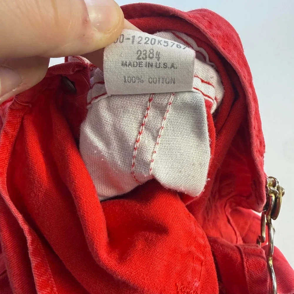 Vintage 90s Red Oshkosh B'gosh Overalls Brass Buckles 18 months Unisex